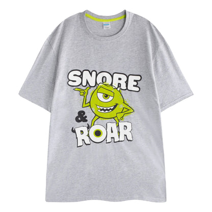 Multicoloured - Side - Monsters Inc Mens Mike Wazowski Short-Sleeved Long Pyjama Set