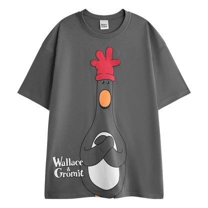 Multicoloured - Side - Wallace and Gromit Mens Feathers McGraw Short-Sleeved Long Pyjama Set