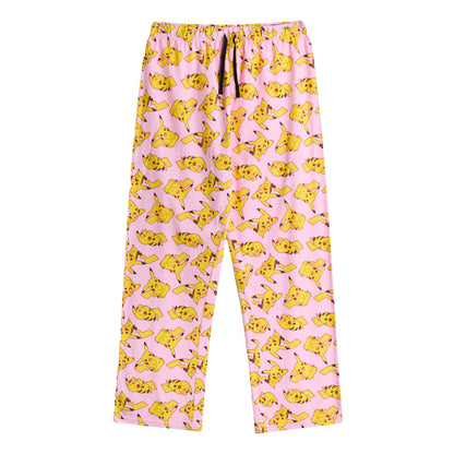 Pink - Lifestyle - Pokemon Womens-Ladies Pikachu Short-Sleeved Long Pyjama Set