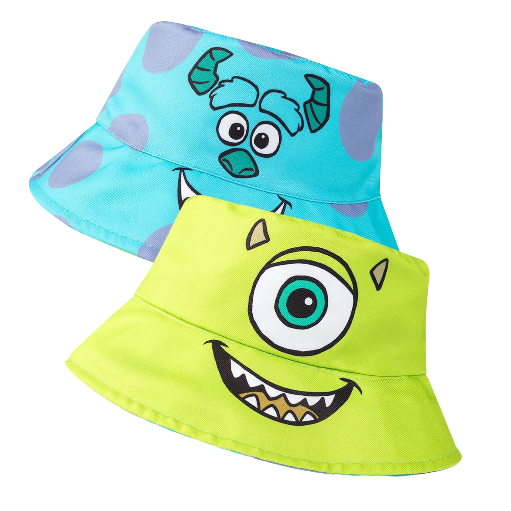 Multicoloured - Back - Monsters Inc Unisex Adult Mike & Sulley Reversible Bucket Hat