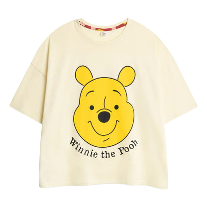 Multicoloured - Side - Winnie the Pooh Womens-Ladies Face Short-Sleeved Long Pyjama Set