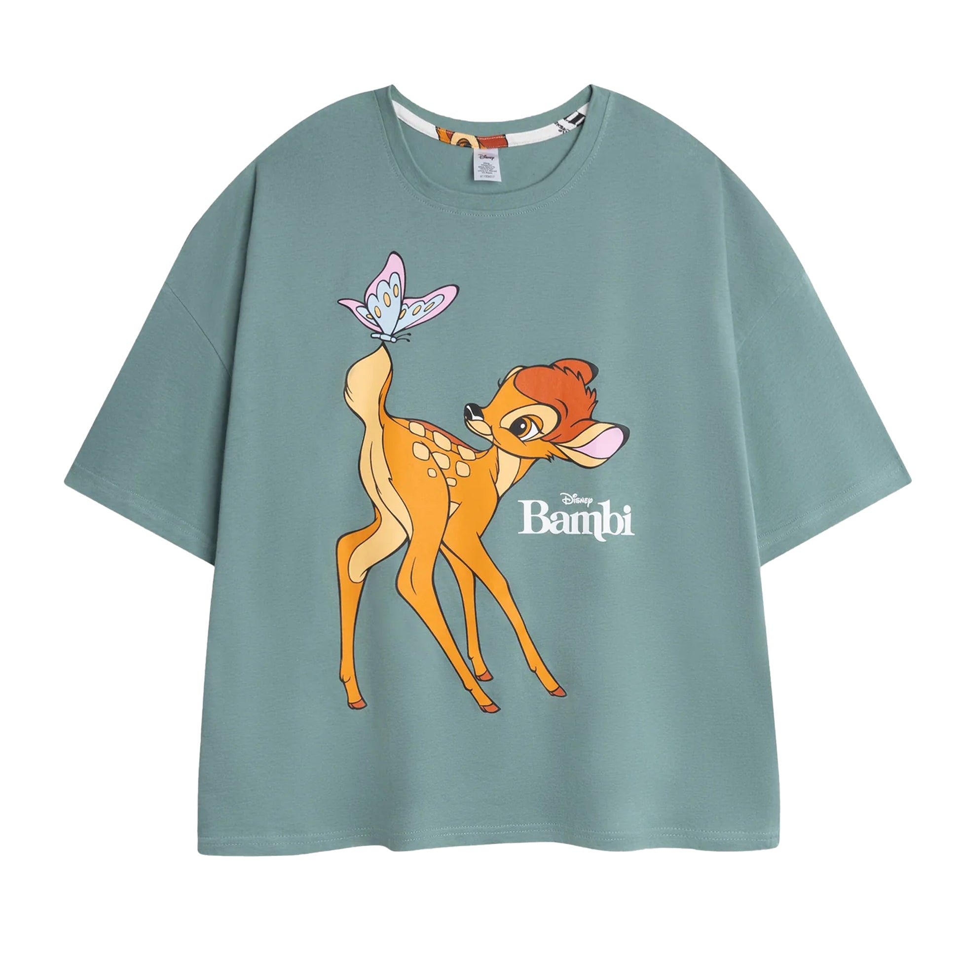 Multicoloured - Side - Bambi Womens-Ladies Logo Short-Sleeved Long Pyjama Set