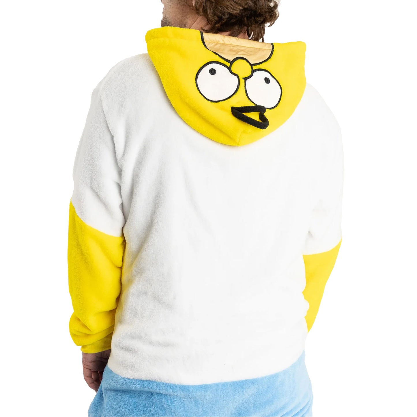 White-Blue-Yellow - Back - The Simpsons Mens Homer Simpson All-In-One Nightwear