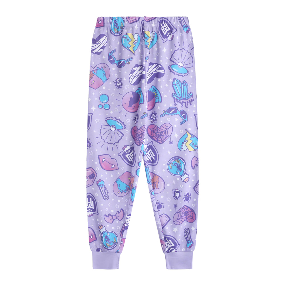 Purple - Lifestyle - Monster High Girls Characters Short-Sleeved Long Pyjama Set (Pack of 3)