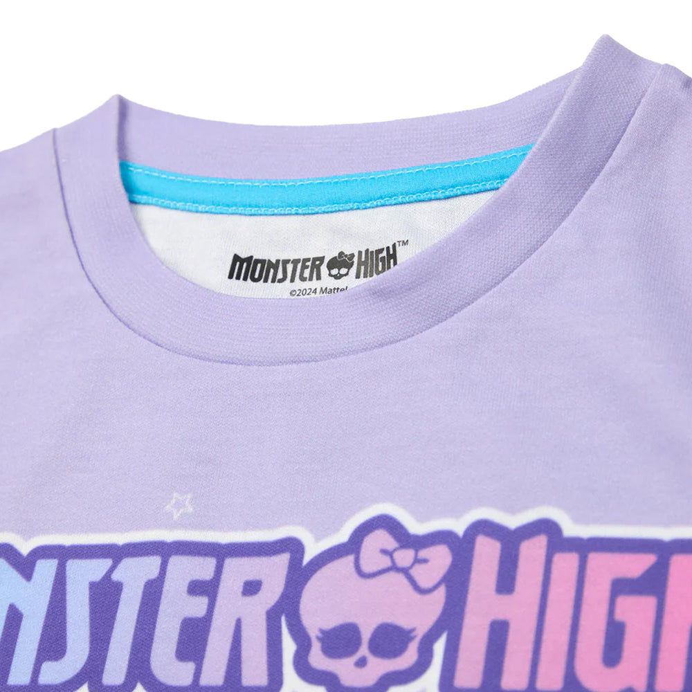 Purple - Pack Shot - Monster High Girls Characters Short-Sleeved Long Pyjama Set (Pack of 3)