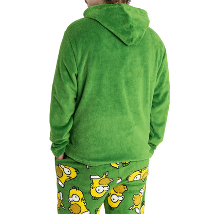 Green - Back - The Simpsons Mens Homer Simpson Long Pyjama Set
