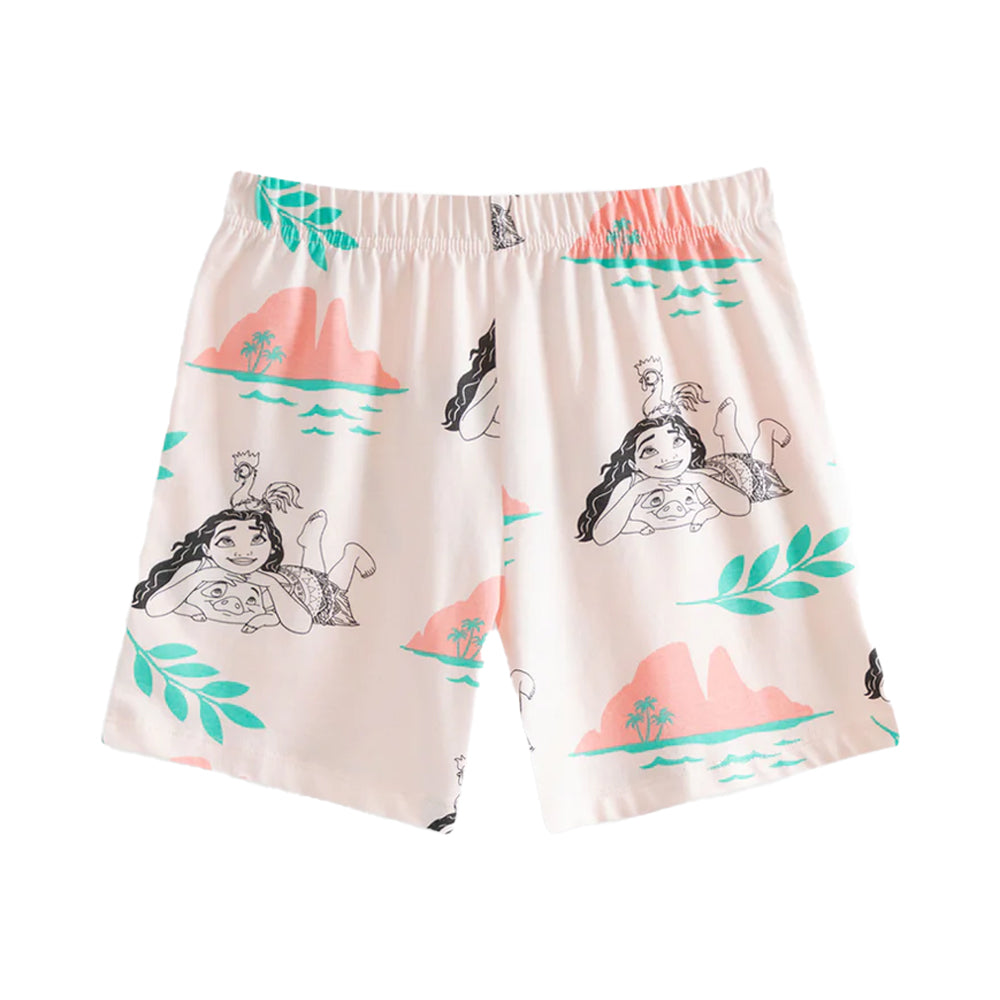 Multicoloured Print - Side - Moana Girls Short Pyjama Set (Pack of 2)
