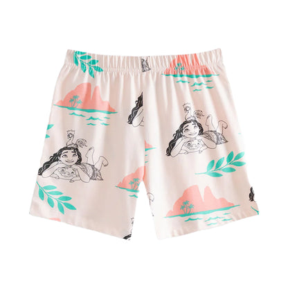 Multicoloured Print - Side - Moana Girls Short Pyjama Set (Pack of 2)