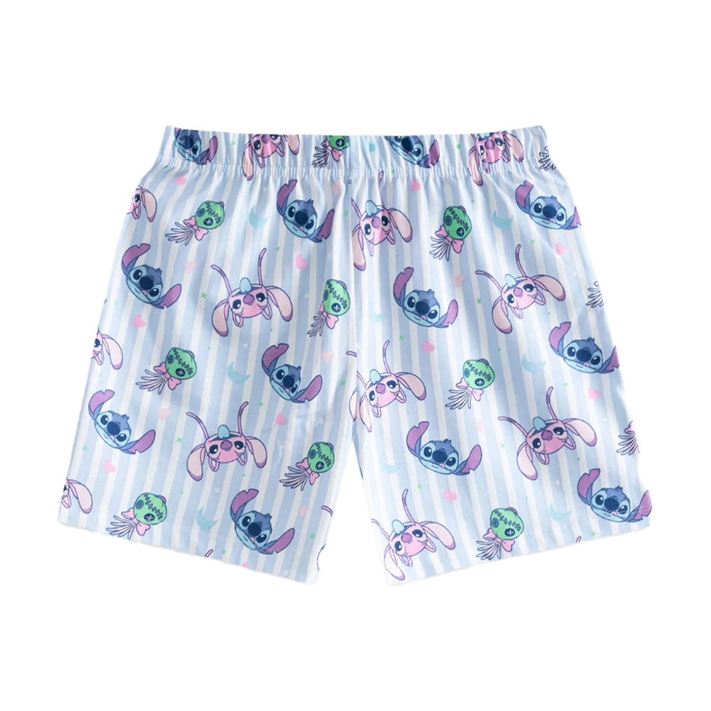 Multicoloured Print - Side - Lilo & Stitch Girls Less Dramas Short Pyjama Set (Pack of 2)