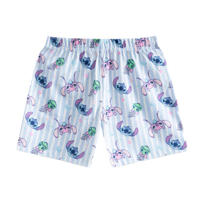 Multicoloured Print - Side - Lilo & Stitch Girls Less Dramas Short Pyjama Set (Pack of 2)