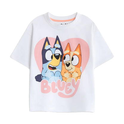 Multicoloured Print - Back - Bluey Girls Bluey & Bingo Short Pyjama Set (Pack of 2)