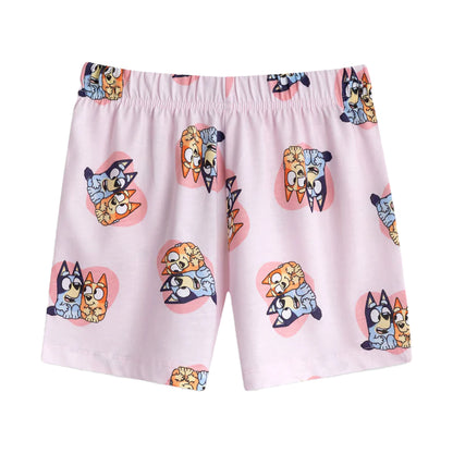 Multicoloured Print - Side - Bluey Girls Bluey & Bingo Short Pyjama Set (Pack of 2)