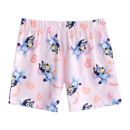 Multicoloured Print - Pack Shot - Bluey Girls Bluey & Bingo Short Pyjama Set (Pack of 2)