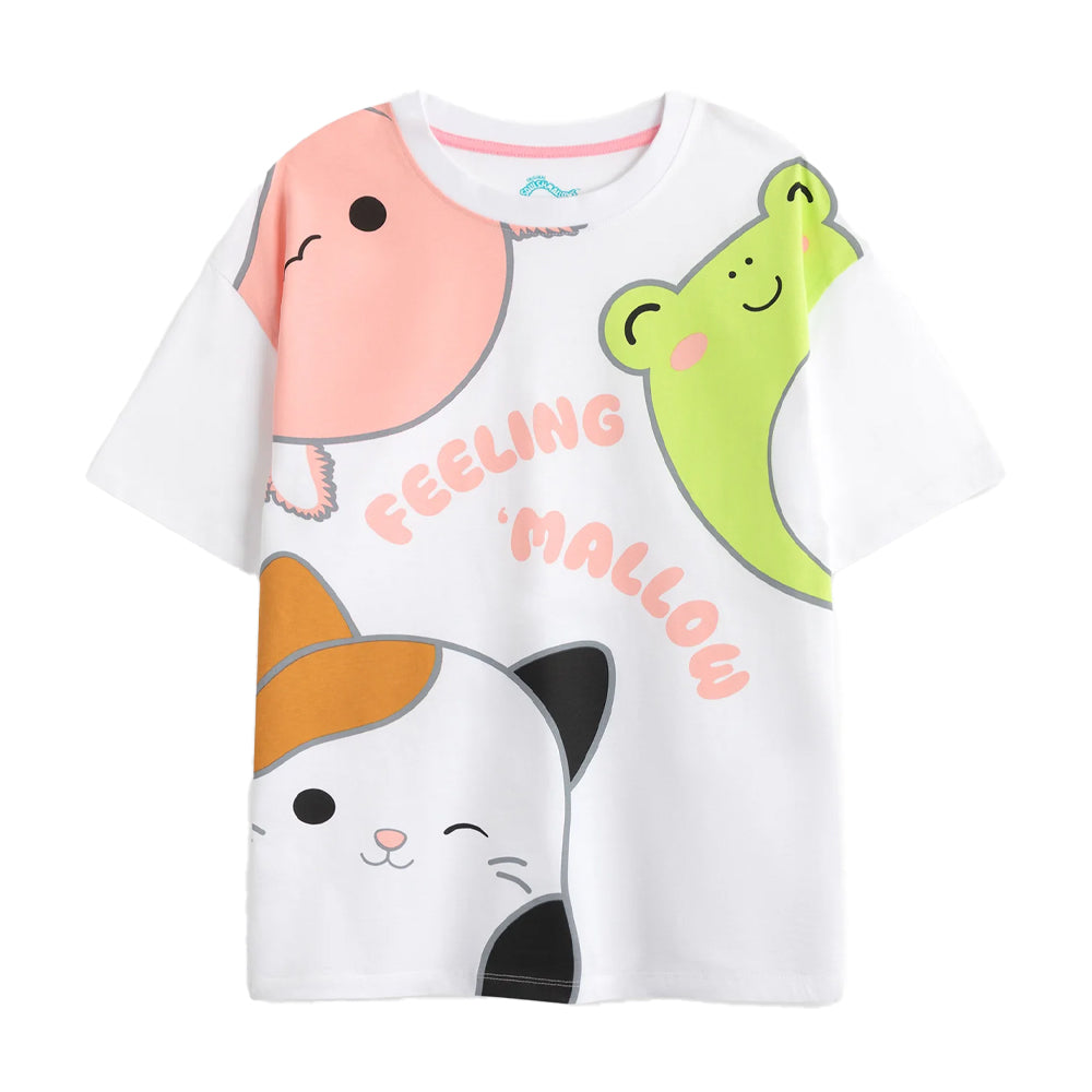 Pink - Back - Squishmallows Girls Feeling Mallow Short Pyjama Set (Pack of 2)