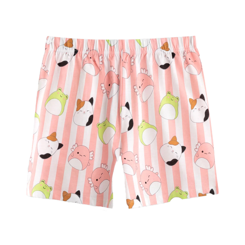 Pink - Side - Squishmallows Girls Feeling Mallow Short Pyjama Set (Pack of 2)