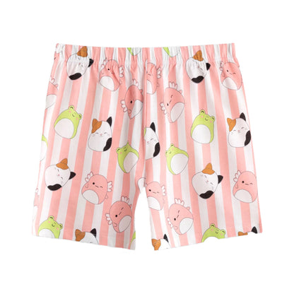 Pink - Side - Squishmallows Girls Feeling Mallow Short Pyjama Set (Pack of 2)