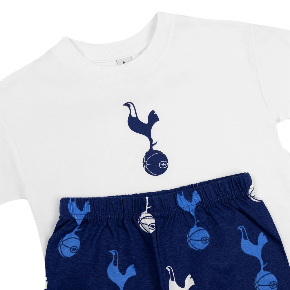 White-Navy Blue - Lifestyle - Tottenham Hotspur FC Boys Crest Short-Sleeved Long Pyjama Set