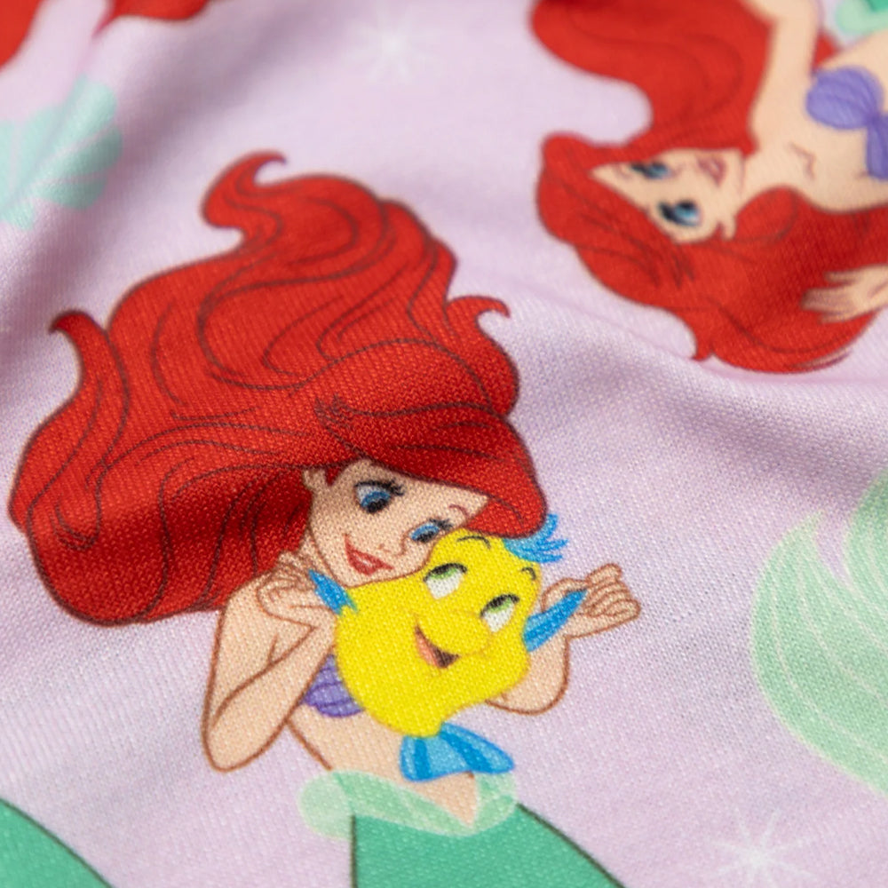 Blue-Purple - Pack Shot - The Little Mermaid Girls Ariel & Flounder Long Pyjama Set