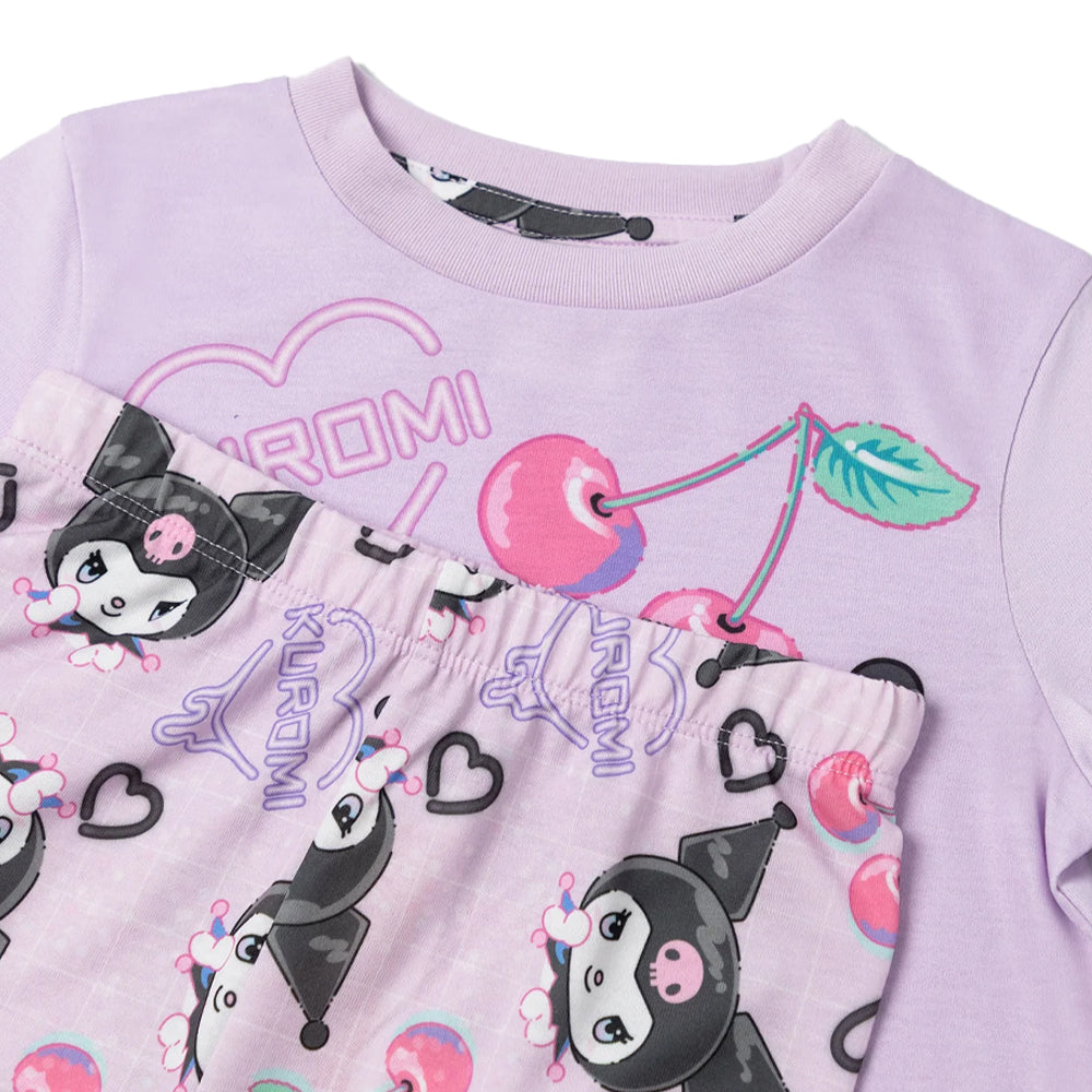 Purple - Side - Hello Kitty Girls Kuromi Long Pyjama Set
