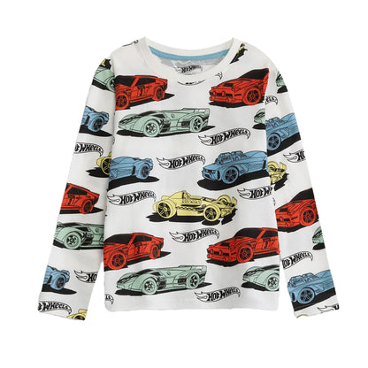 Multicoloured - Back - Hot Wheels Childrens-Kids Characters Long Pyjama Set (Pack of 2)