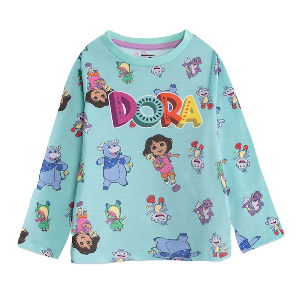 Multicoloured - Lifestyle - Dora The Explorer Childrens-Kids Character Long Pyjama Set (Pack of 2)