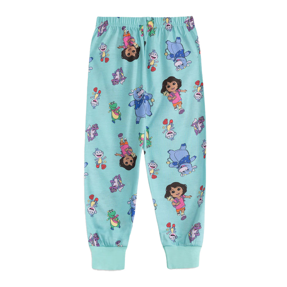 Multicoloured - Pack Shot - Dora The Explorer Childrens-Kids Character Long Pyjama Set (Pack of 2)