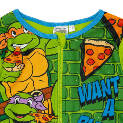 Green - Back - Teenage Mutant Ninja Turtles Childrens-Kids Characters All-In-One Nightwear