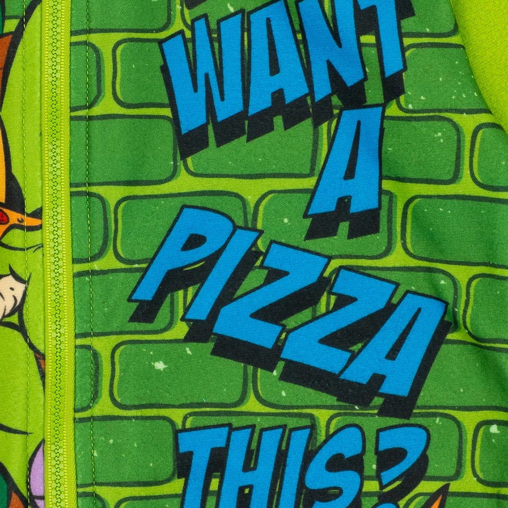 Green - Side - Teenage Mutant Ninja Turtles Childrens-Kids Characters All-In-One Nightwear