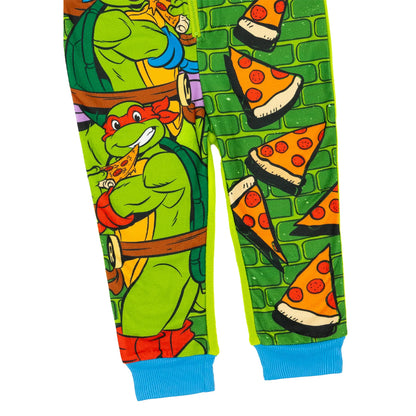 Green - Pack Shot - Teenage Mutant Ninja Turtles Childrens-Kids Characters All-In-One Nightwear