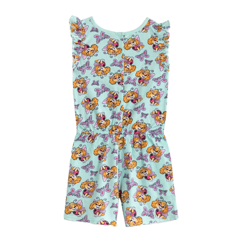Blue - Back - Paw Patrol Girls Skye Sleeveless Playsuit