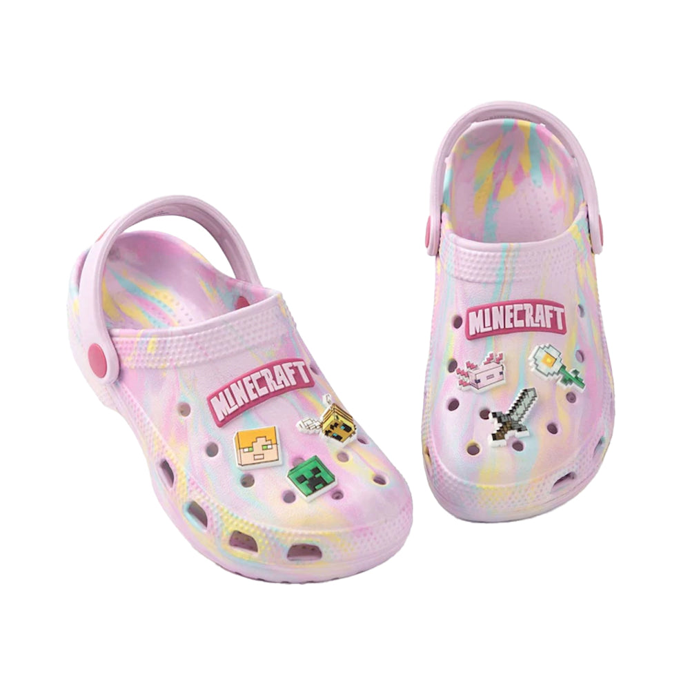 Multicoloured Print - Side - Minecraft Girls Characters Logo Clogs
