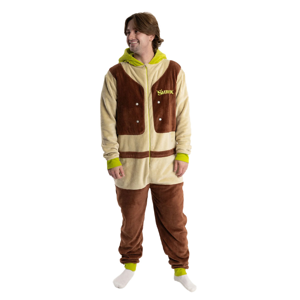 Beige - Side - Shrek Unisex Adult Character All-In-One Nightwear
