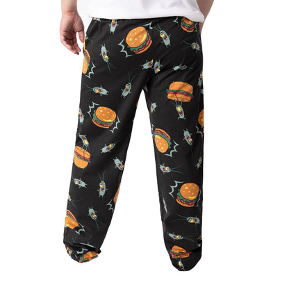 Black - Back - SpongeBob SquarePants Mens Plankton Lounge Pants