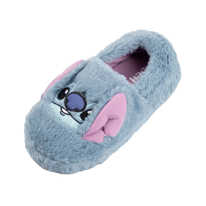 Blue - Side - Lilo & Stitch Girls Character Face Slippers