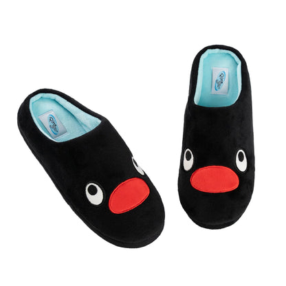 Black - Back - Pingu Womens-Ladies Logo Mule Slippers