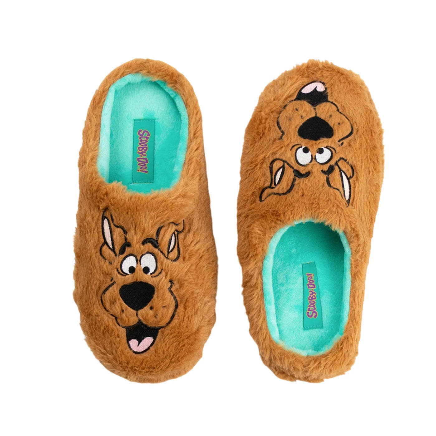 Brown - Close up - Scooby Doo Unisex Adult Character Face Mule Slippers