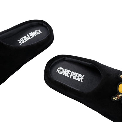 Black - Pack Shot - One Piece Boys Logo Slippers
