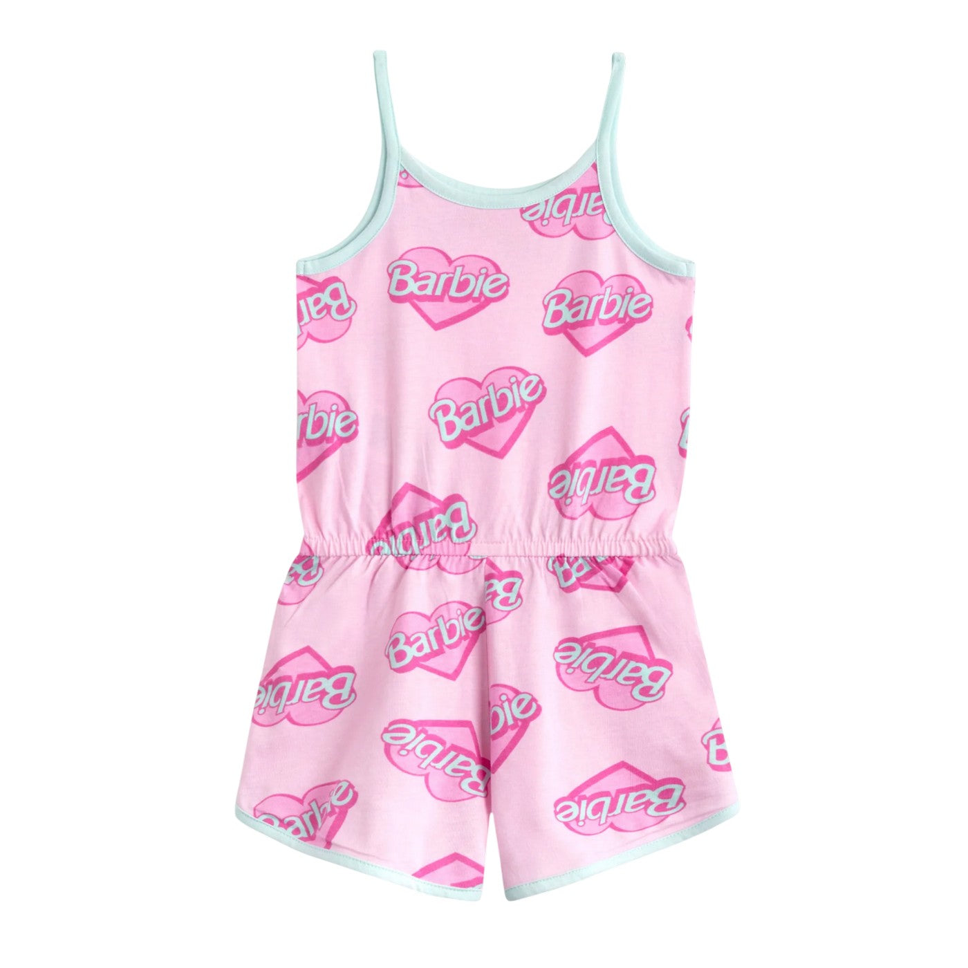 Pink - Back - Barbie Girls Logo Sleeveless Playsuit