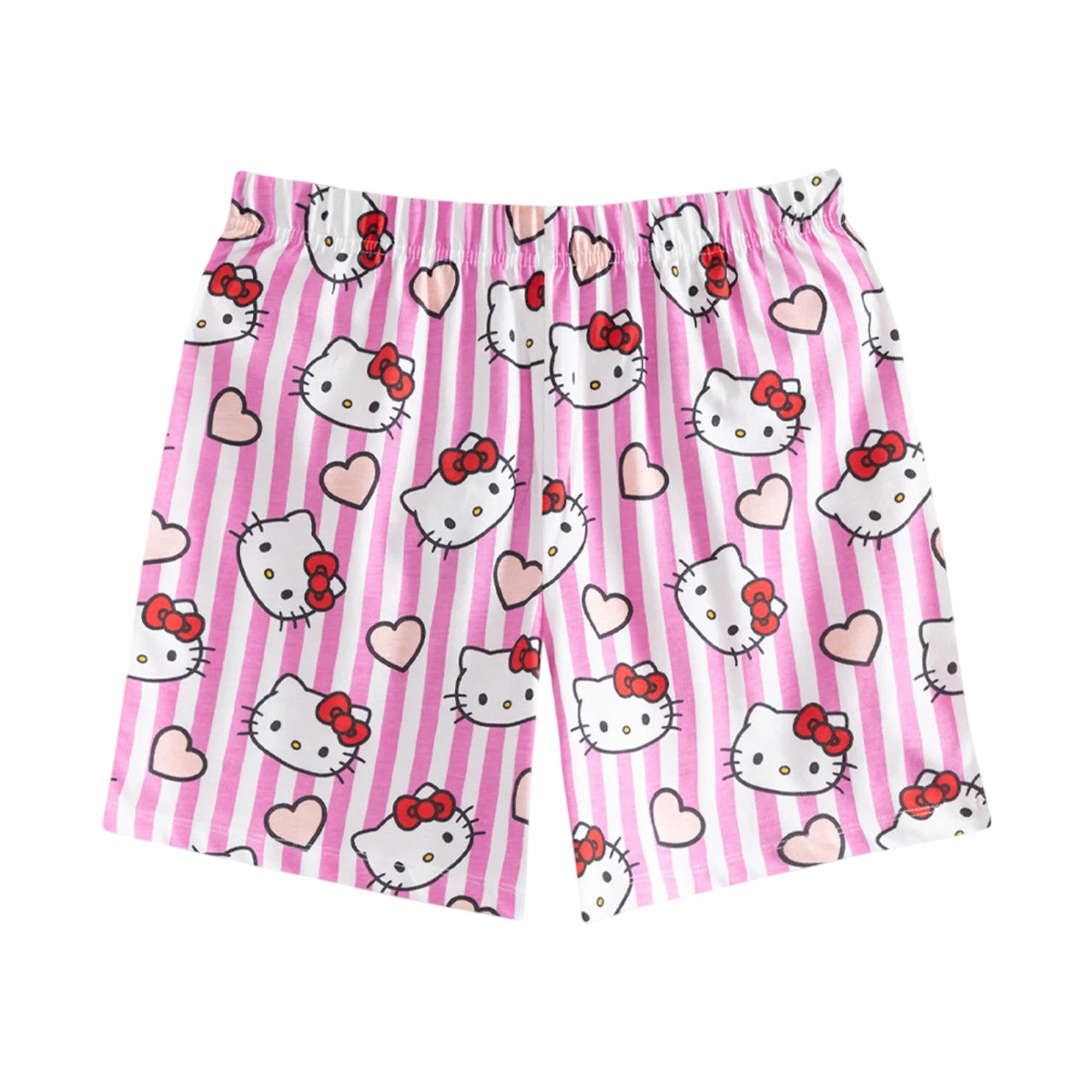 Pink-White - Pack Shot - Hello Kitty Girls Hearts & Bows Short Pyjama Set