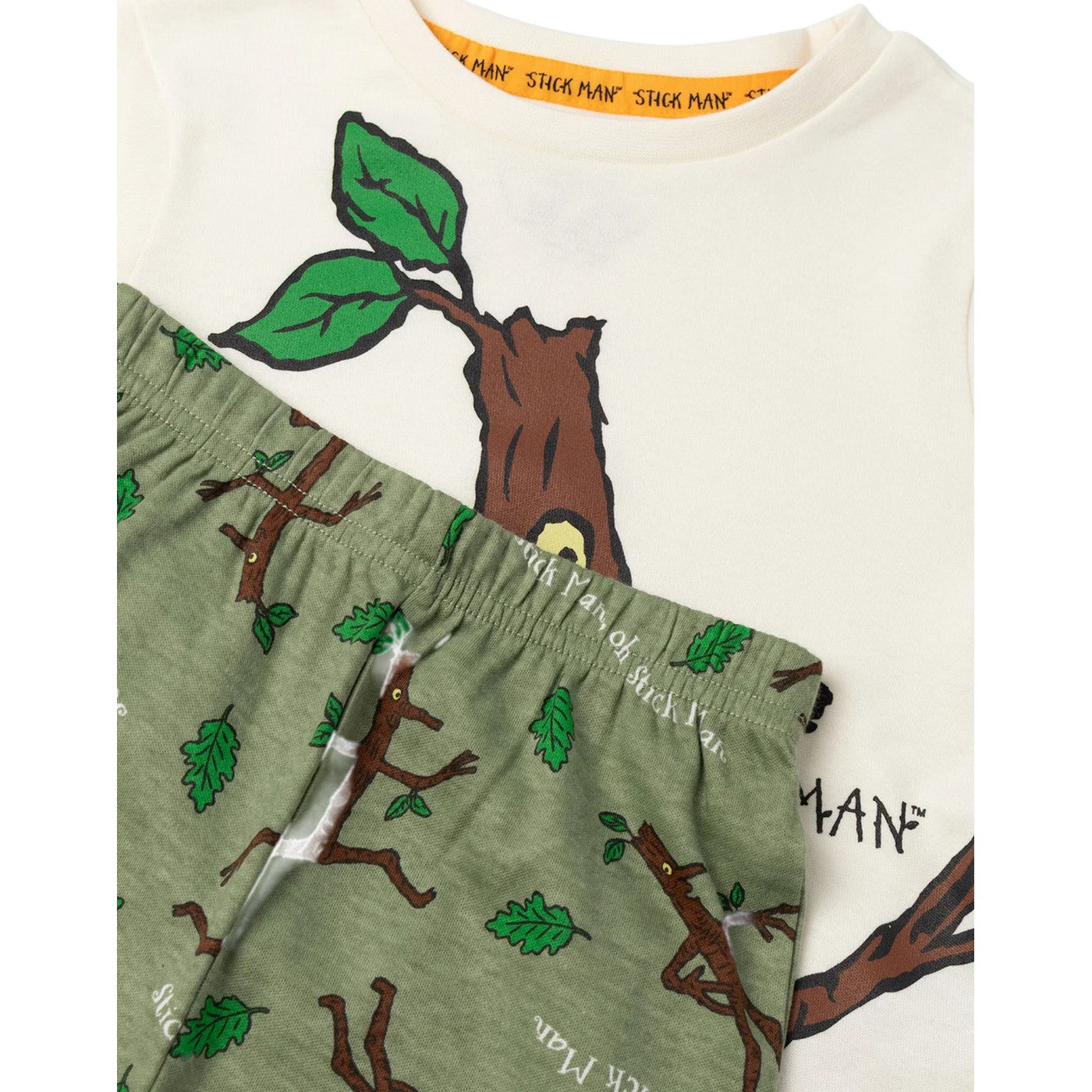 Beige-Grey - Pack Shot - The Gruffalo Childrens-Kids Stickman Long Pyjama Set