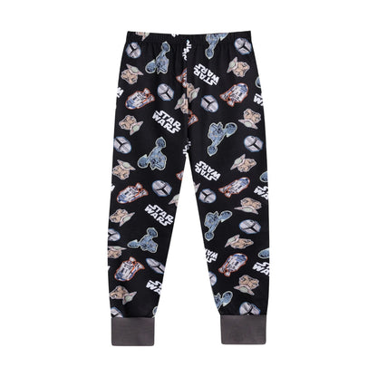 Grey-Black - Lifestyle - Star Wars Childrens-Kids Characters Short-Sleeved Long Pyjama Set