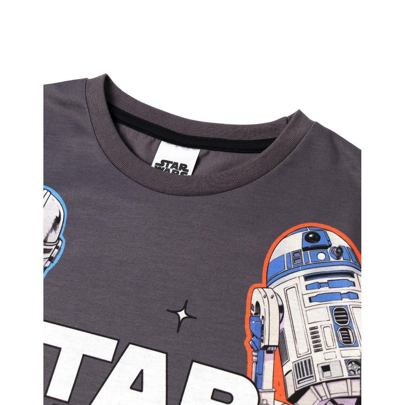 Grey-Black - Pack Shot - Star Wars Childrens-Kids Characters Short-Sleeved Long Pyjama Set
