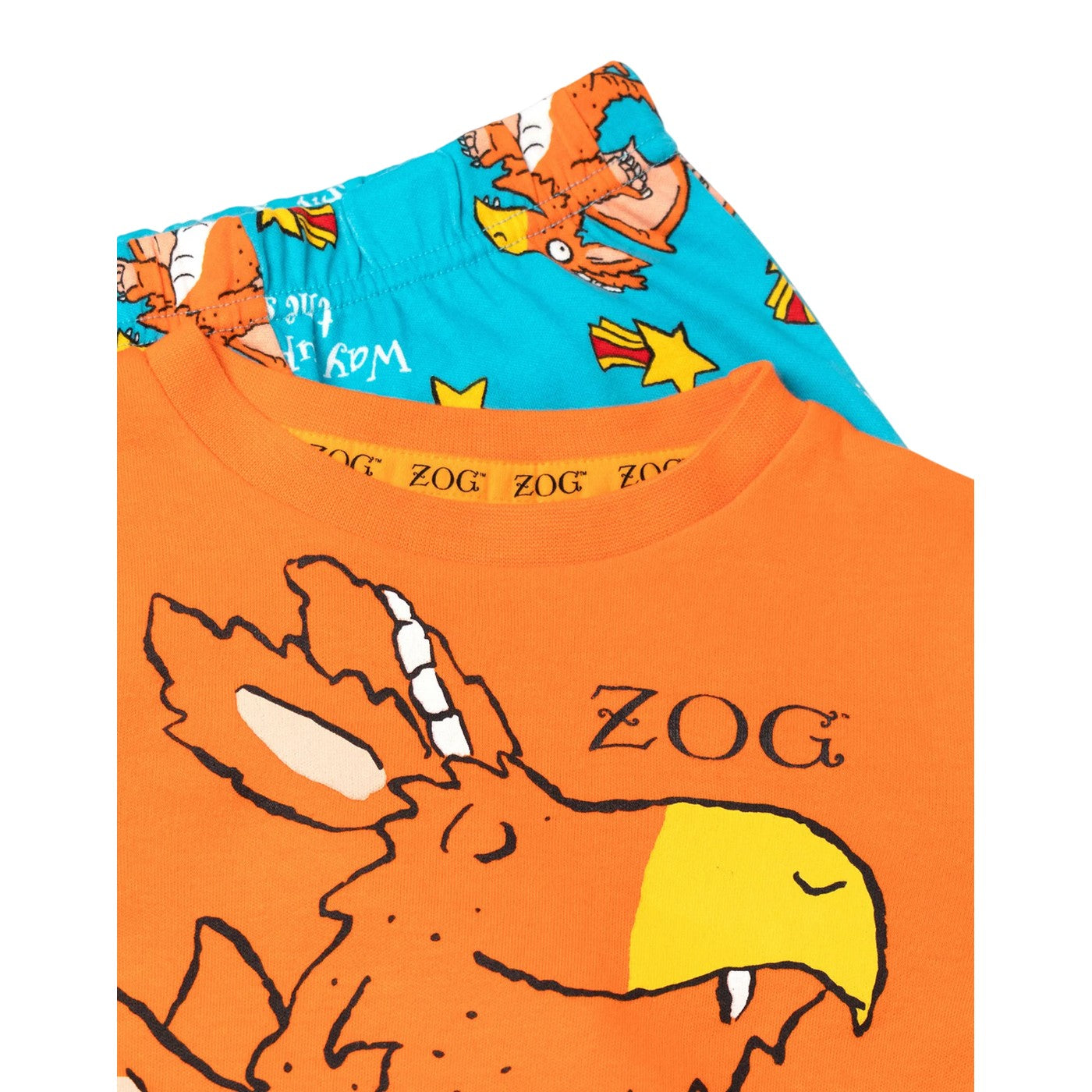 Orange-Blue - Pack Shot - The Gruffalo Childrens-Kids Zog Long Pyjama Set
