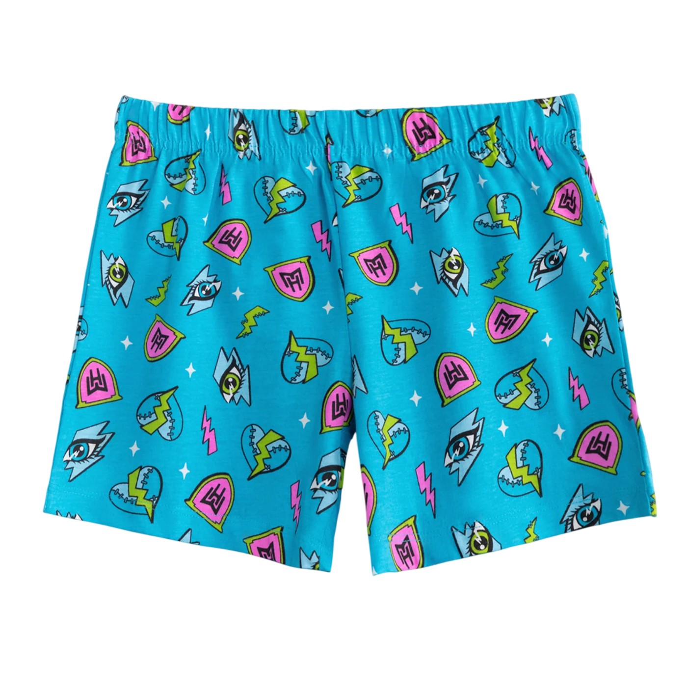 Multicoloured Print - Pack Shot - Monster High Girls Draculaura & Frankie Stein Short Pyjama Set (Pack of 2)