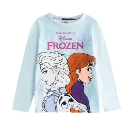 Multicoloured - Back - Frozen Girls Elsa Anna Olaf Long Pyjama Set