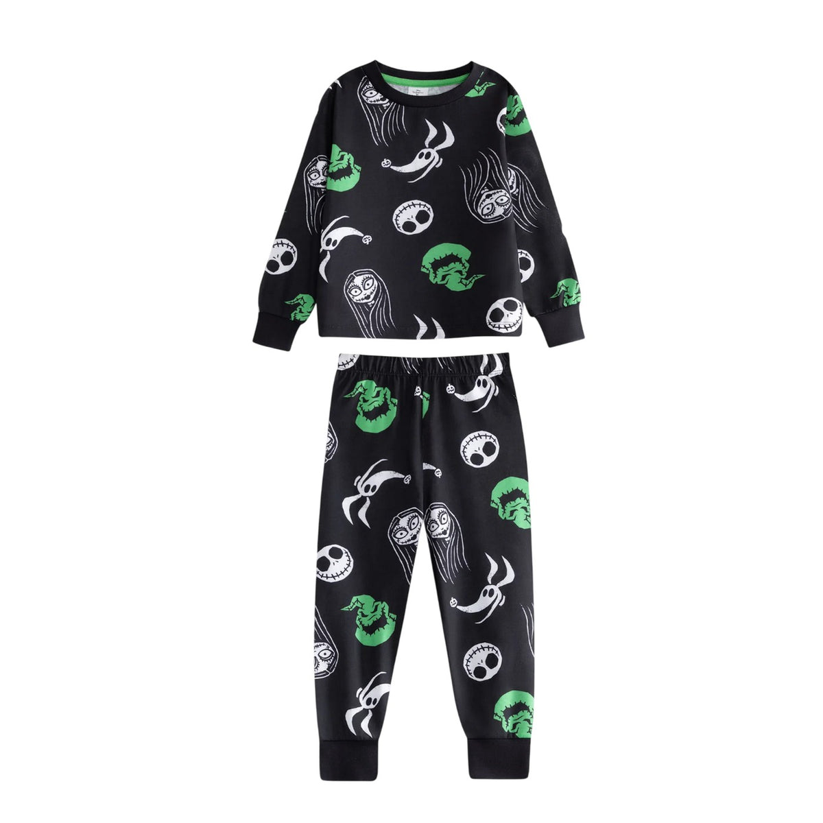 Black - Side - The Nightmare Before Christmas Childrens-Kids Jack and Sally Long Pyjama Set (Pack of 2)