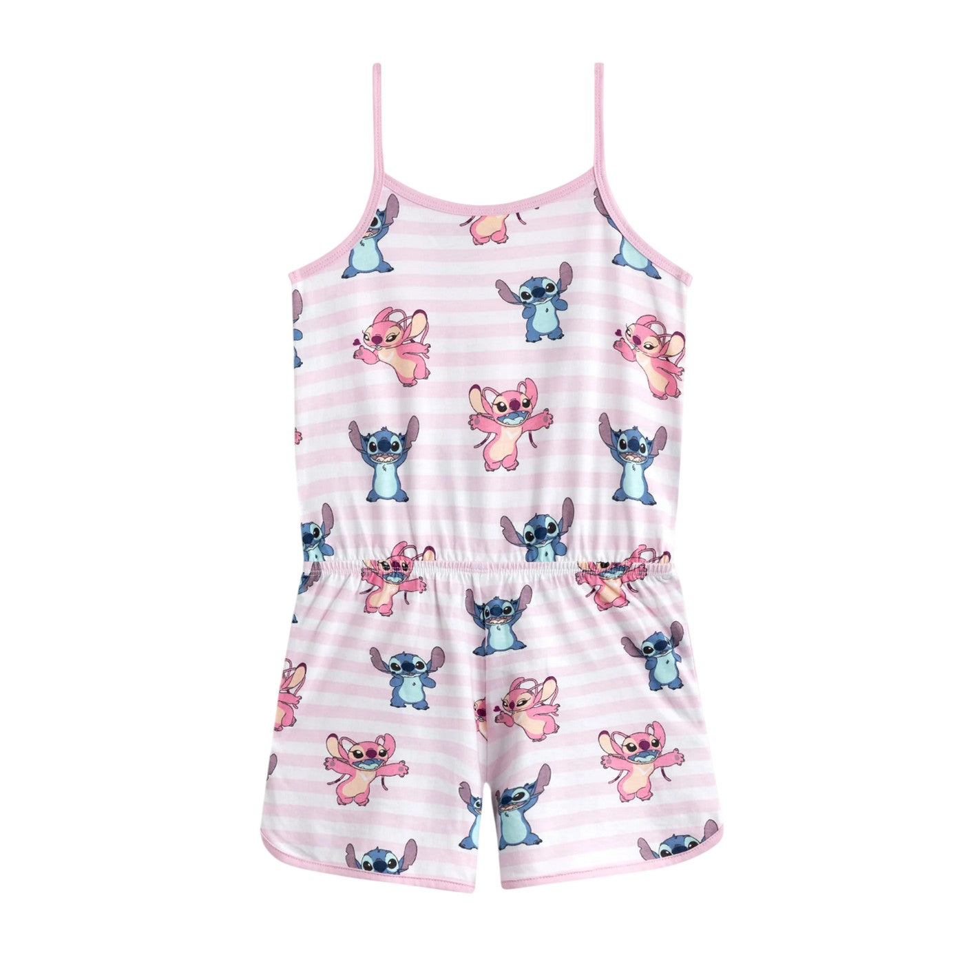 Pink - Back - Lilo & Stitch Girls Stitch & Angel Sleeveless Playsuit