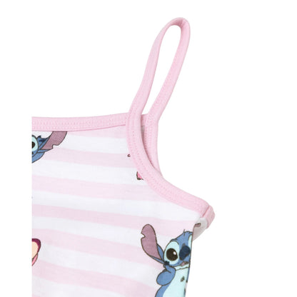 Pink - Side - Lilo & Stitch Girls Stitch & Angel Sleeveless Playsuit