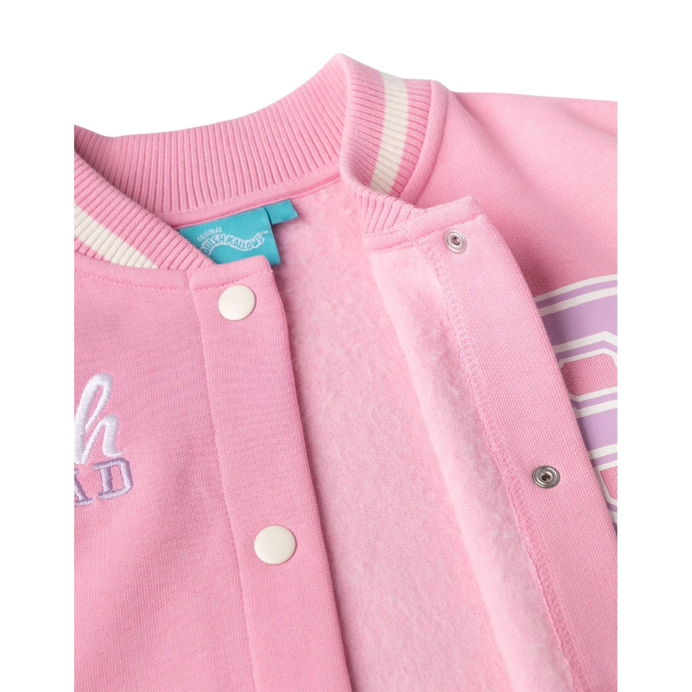 Pink Solid - Side - Squishmallows Girls Squish Squad Varsity Jacket
