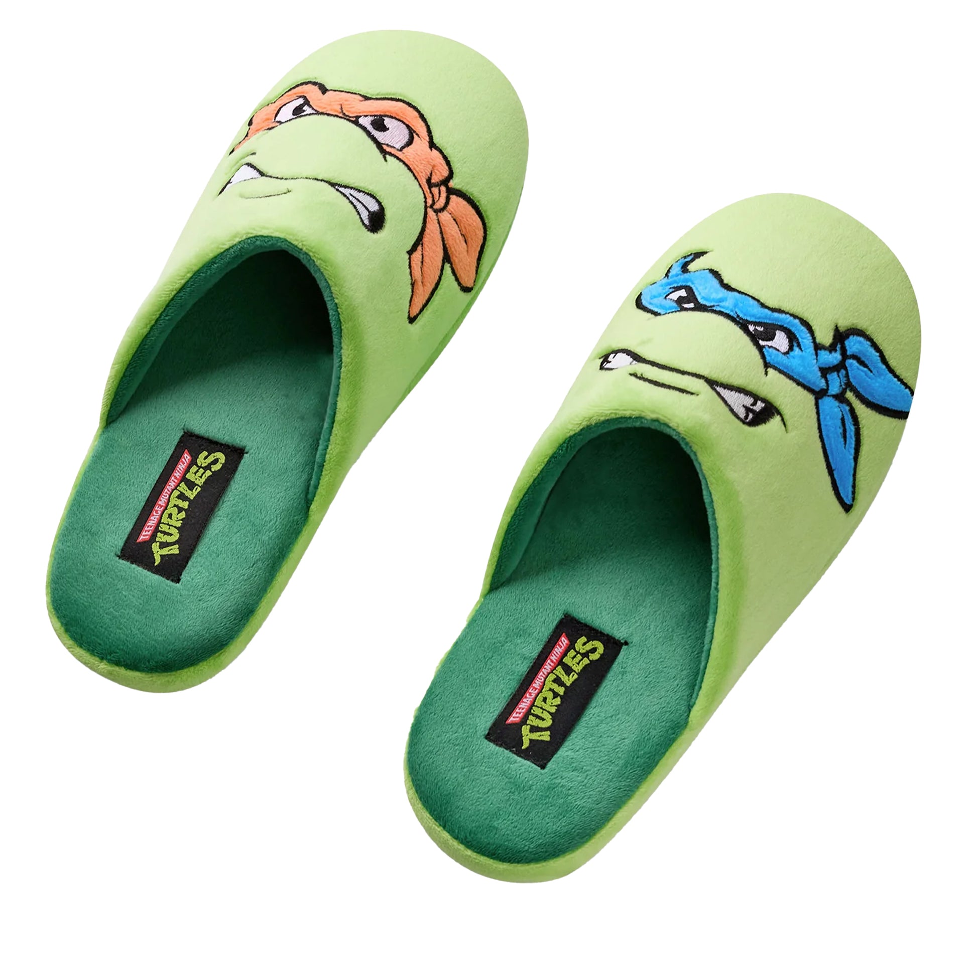 Green - Lifestyle - Teenage Mutant Ninja Turtles Mens Character Faces Mule Slippers